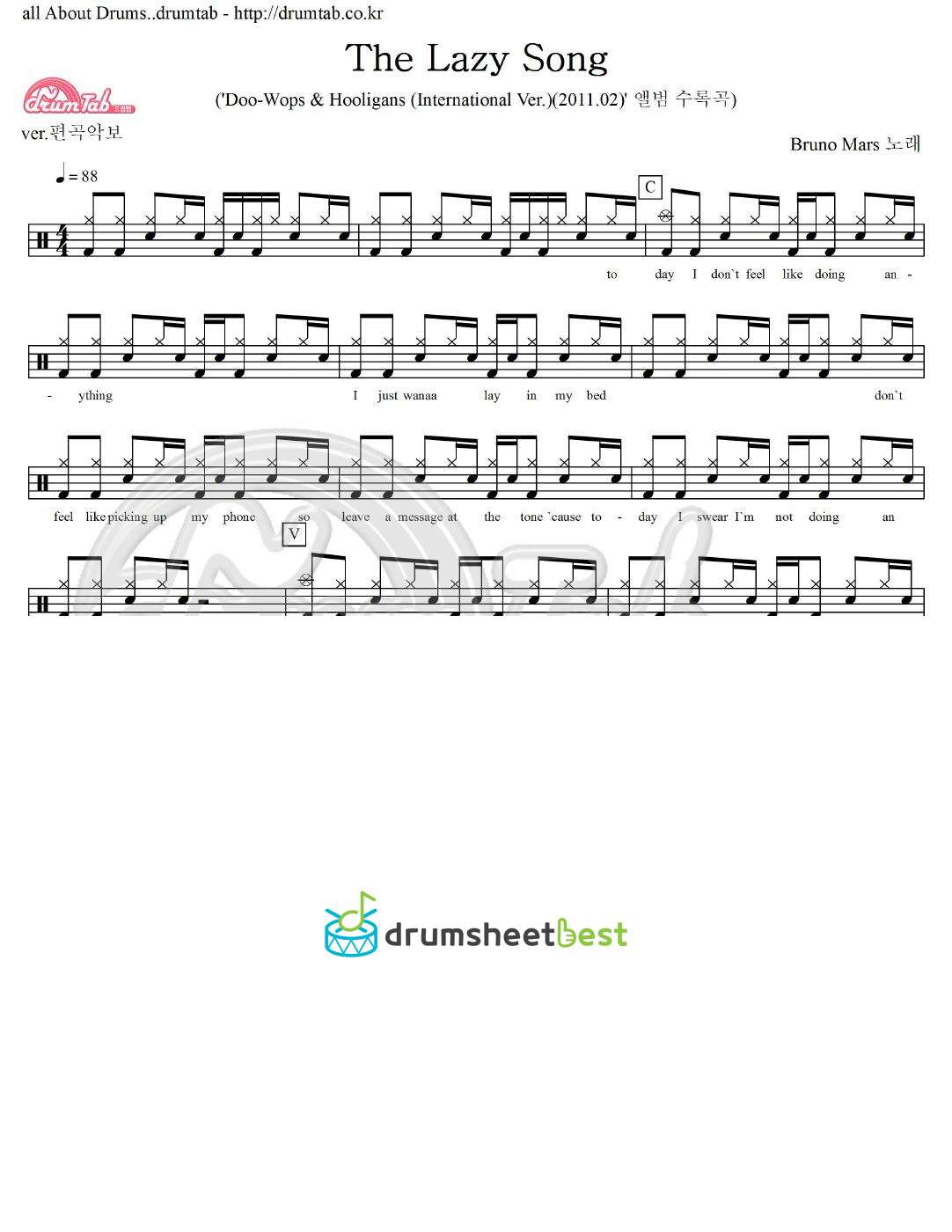 The Lazy Song preview page 1