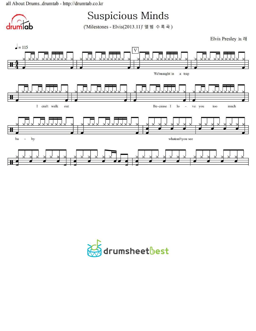 Suspicious Minds preview page 1