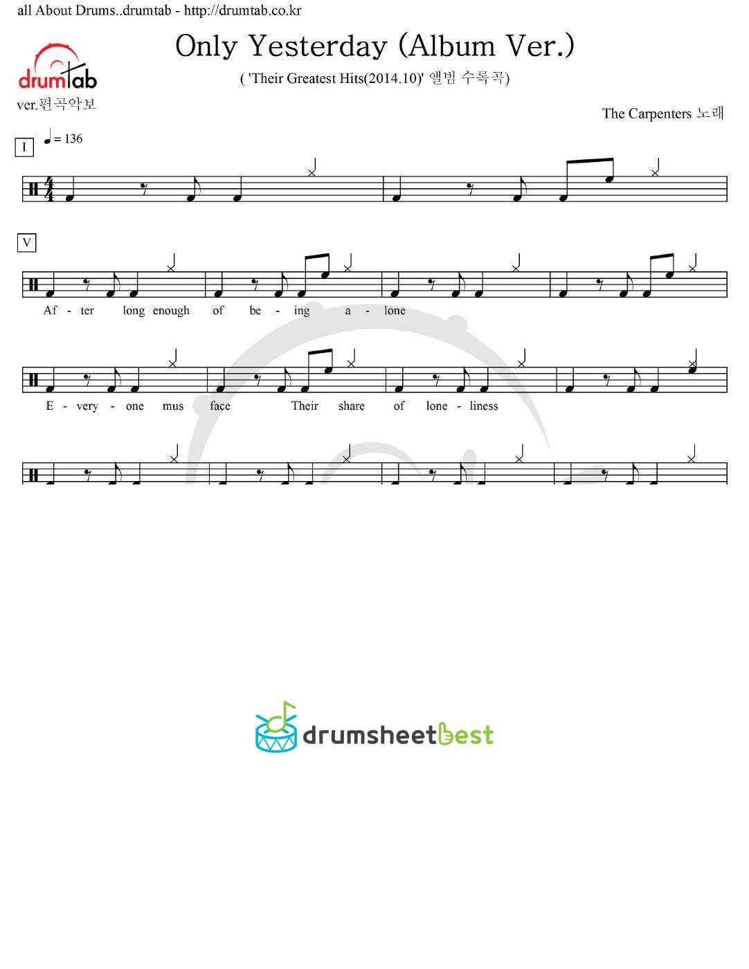 Only Yesterday (Album Ver.) preview page 1