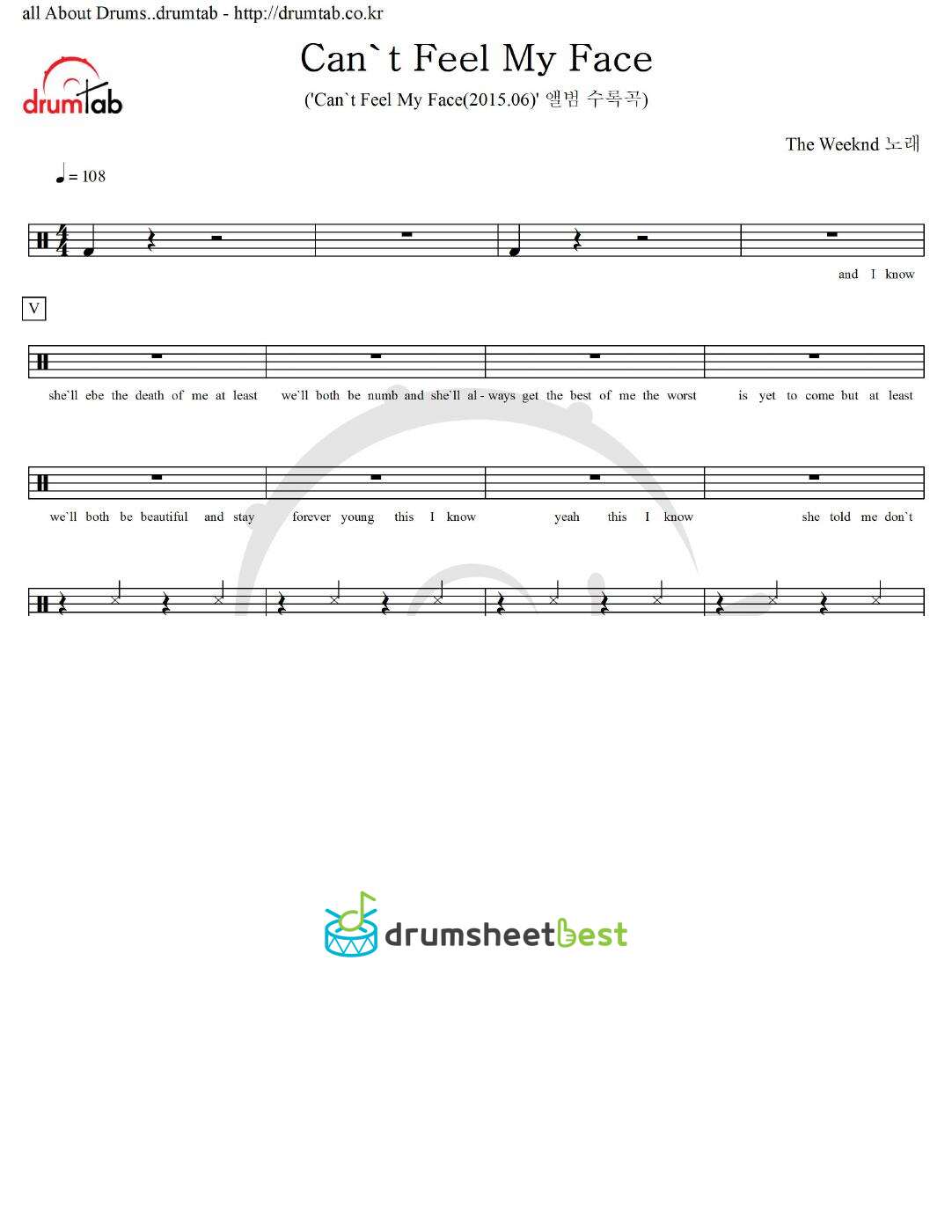 Can't Feel My Face preview page 1