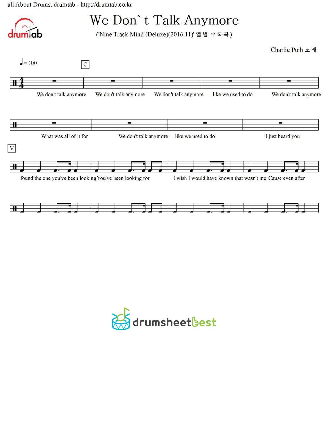 We Don't Talk Anymore preview page 1