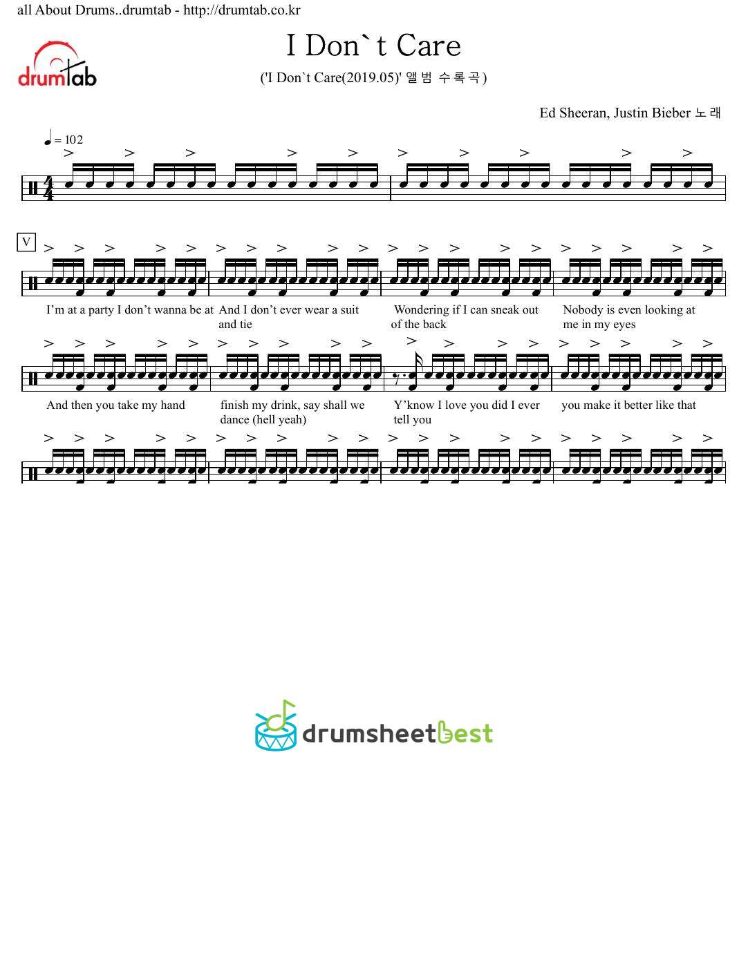 I Don't Care preview page 1