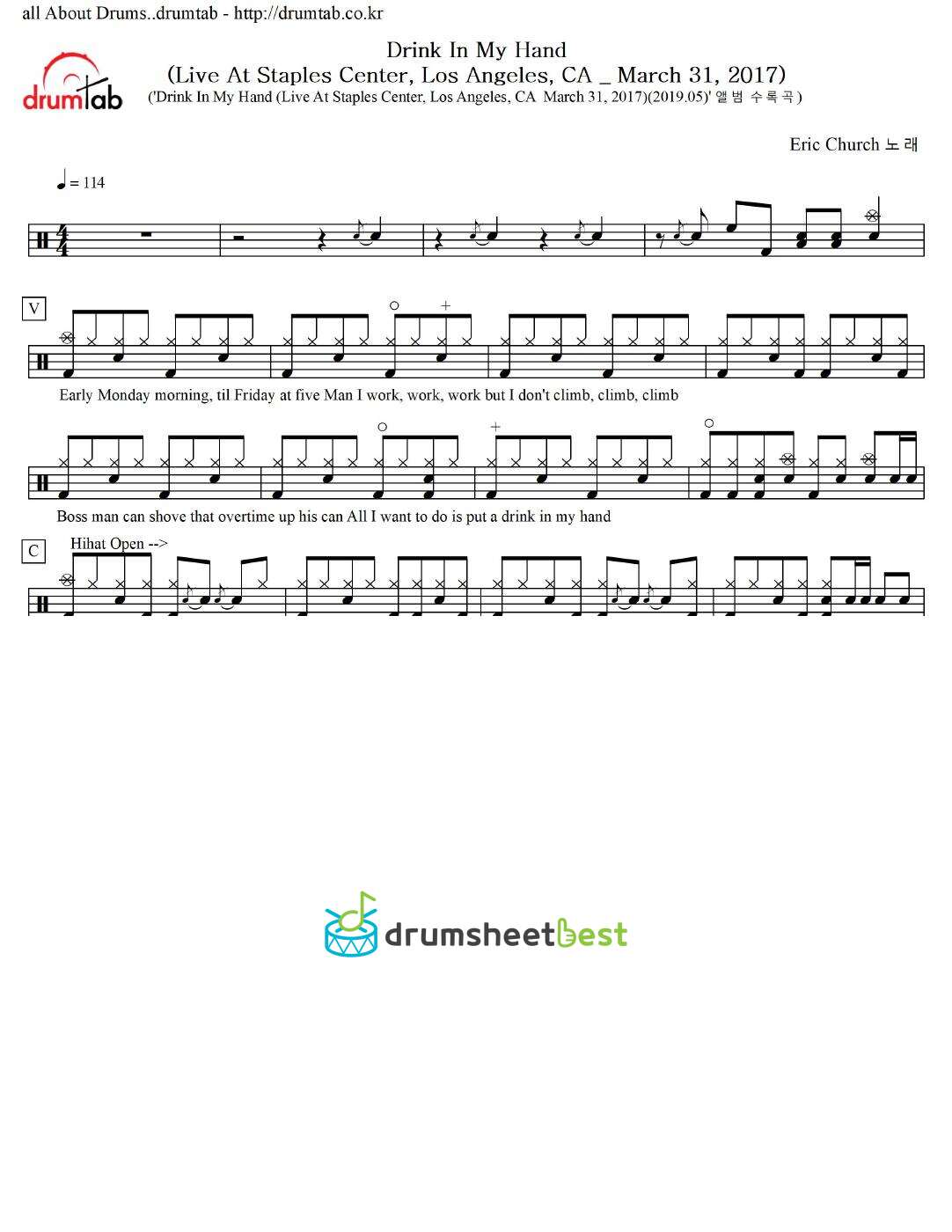 Drink In My Hand (Live) preview page 1