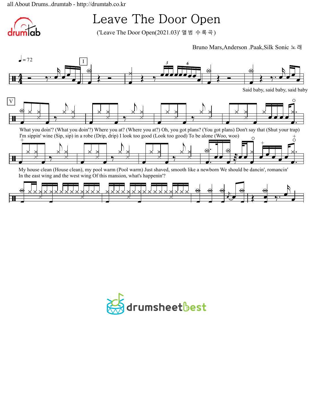 Leave The Door Open preview page 1