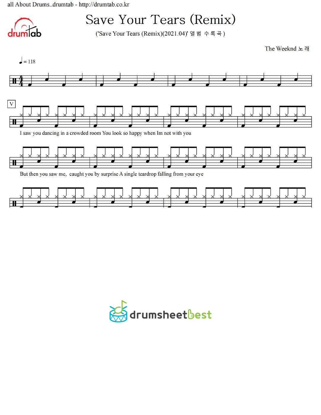 Save Your Tears (Remix) preview page 1