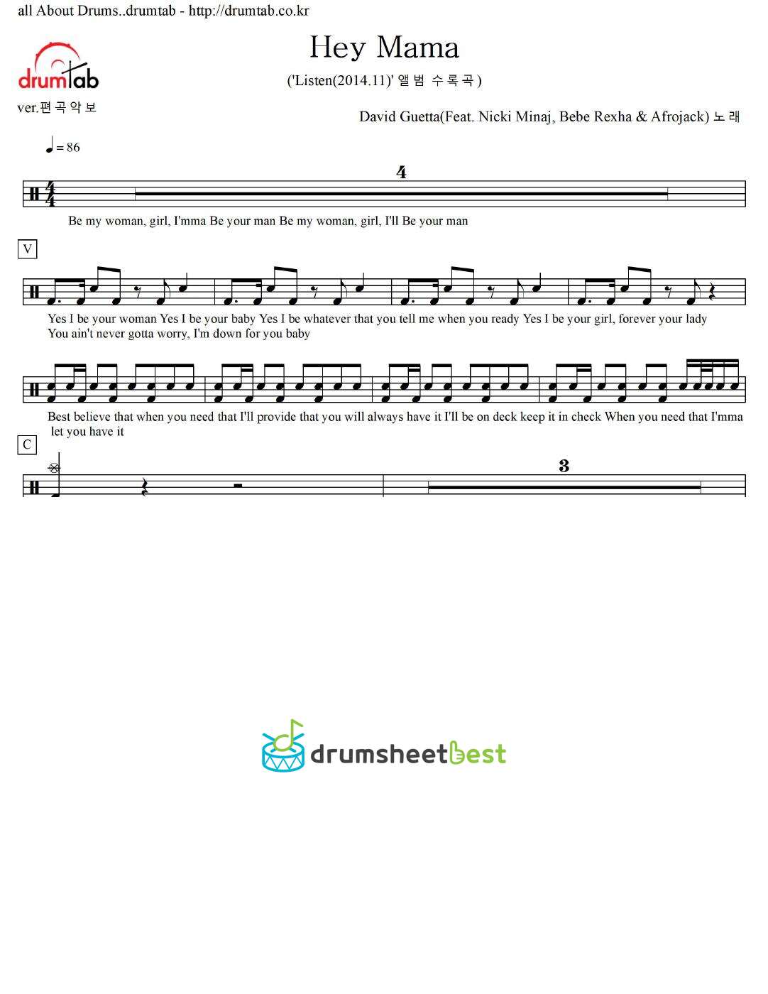 Hey Mama (Feat. Nicki Minaj, Bebe Rexha & Afrojack) preview page 1