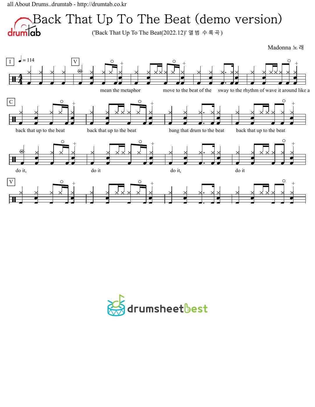 Back That Up To The Beat (demo version) preview page 1