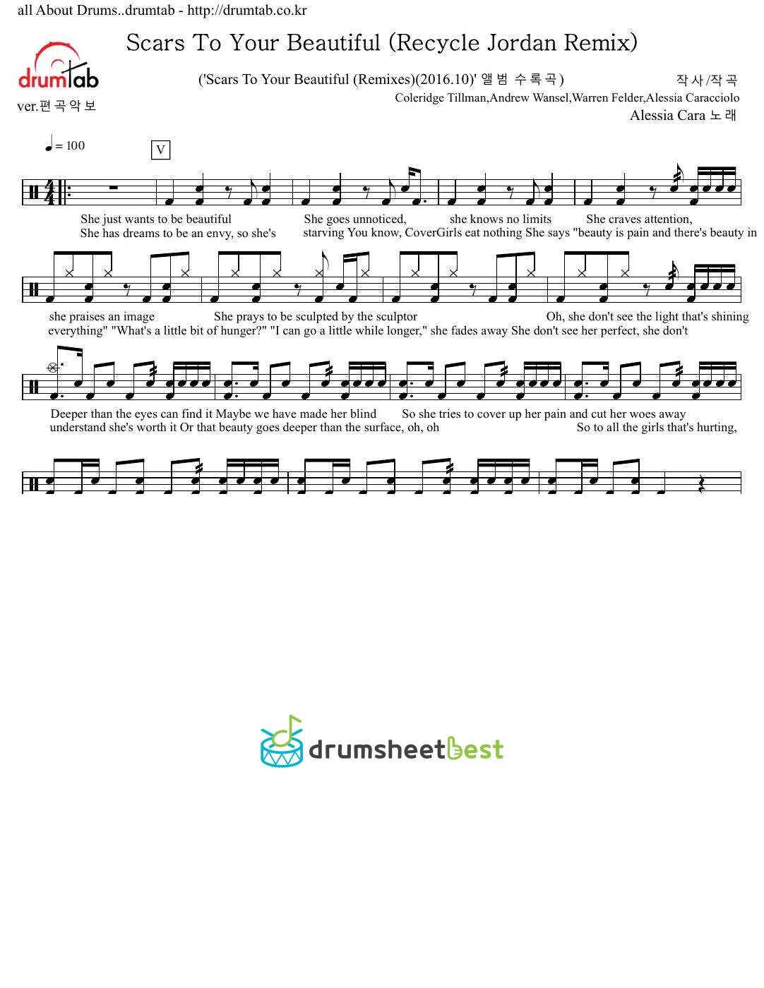 Scars To Your Beautiful (Recycle Jordan Remix) preview page 1