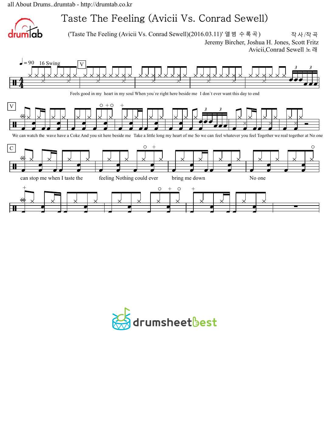 Taste The Feeling (Avicii Vs. Conrad Sewell) preview page 1