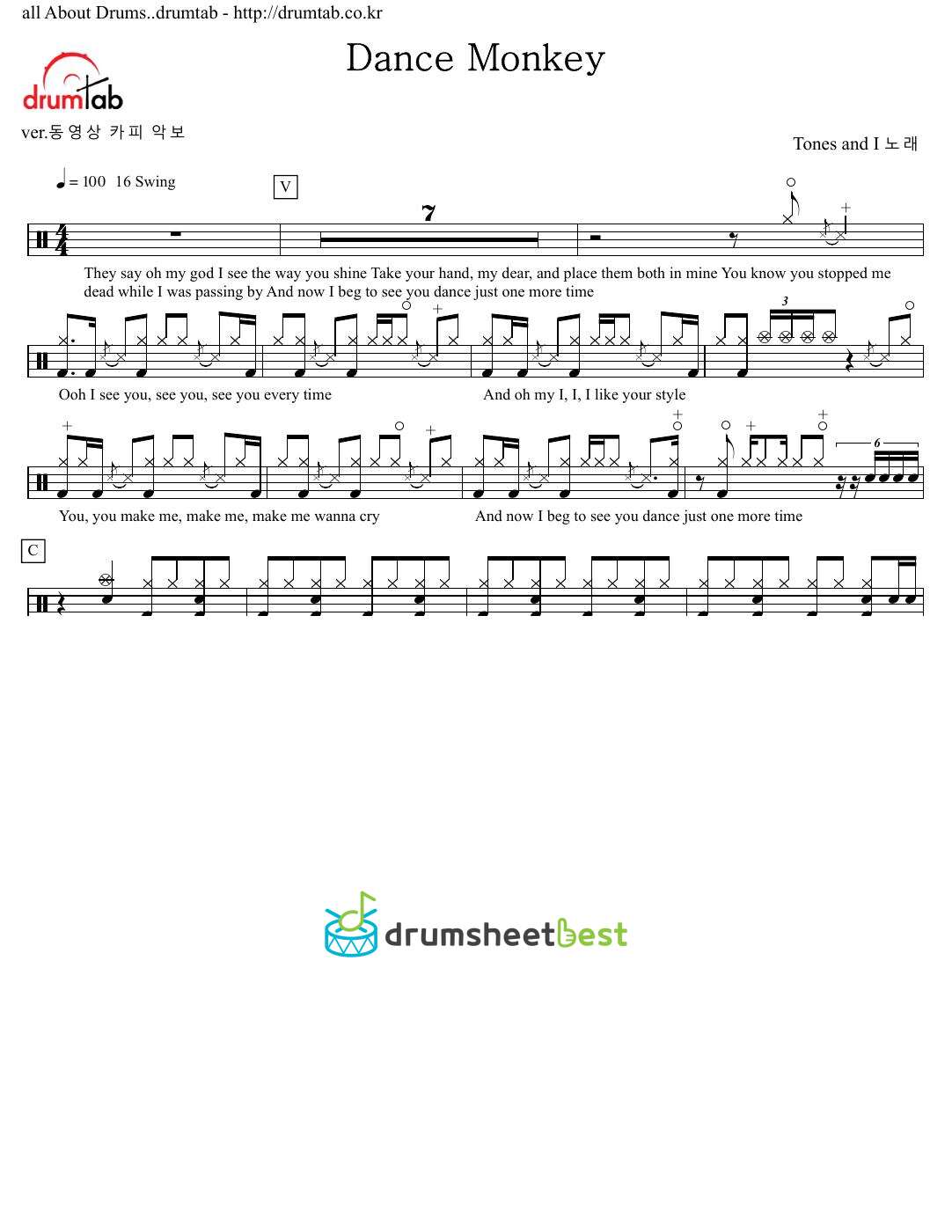 Dance Monkey preview page 1