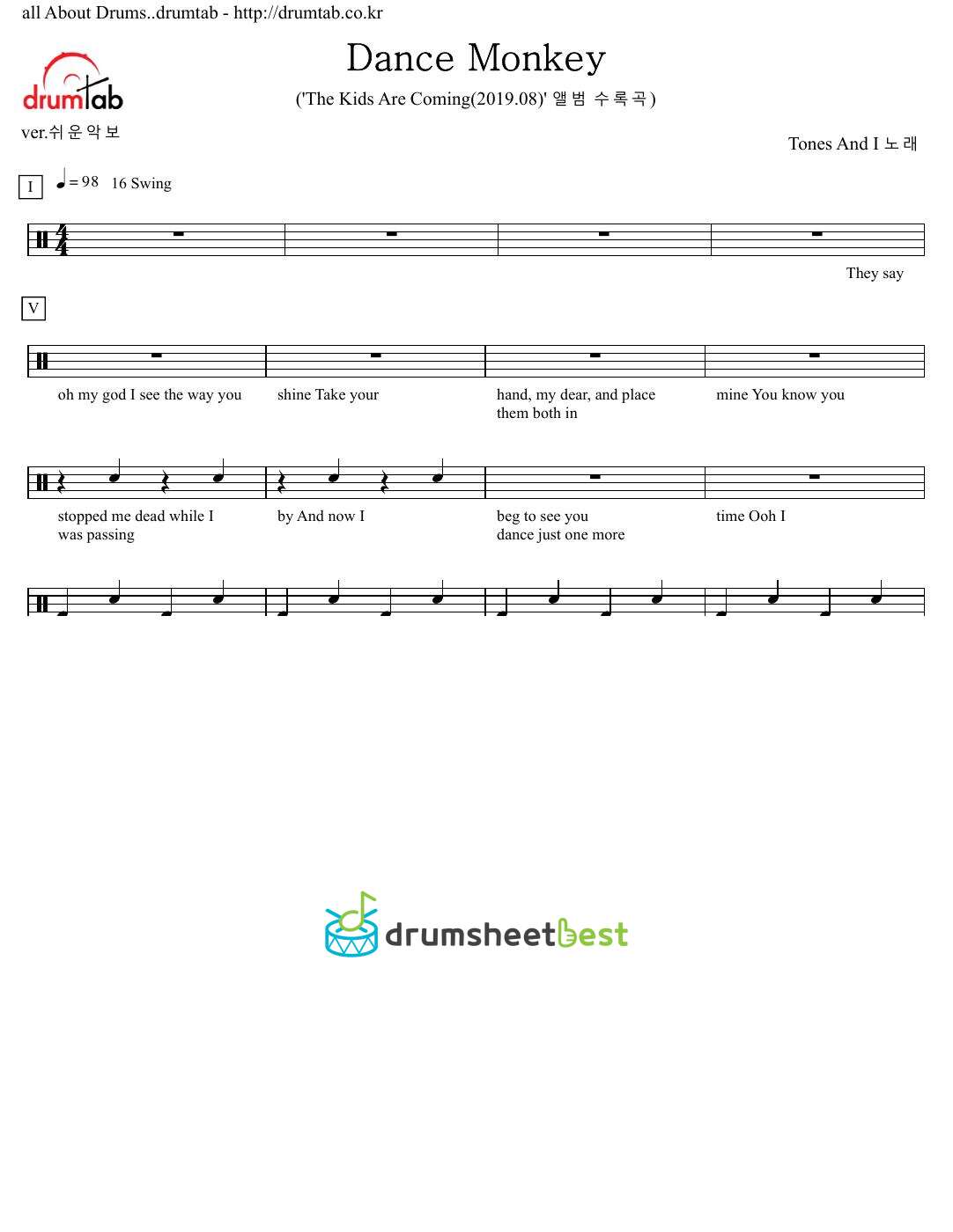 Dance Monkey preview page 1