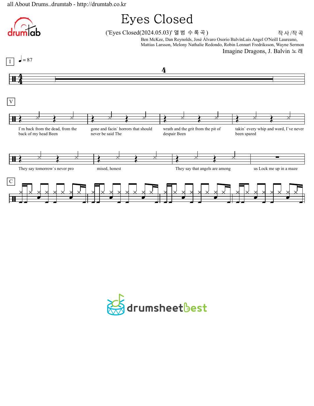 Eyes Closed preview page 1