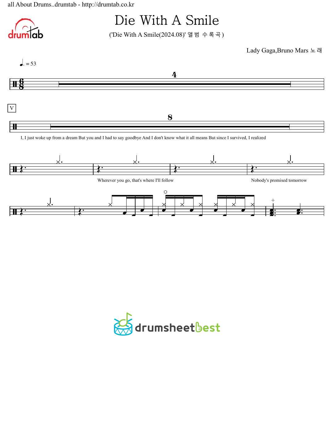 Die With A Smile preview page 1