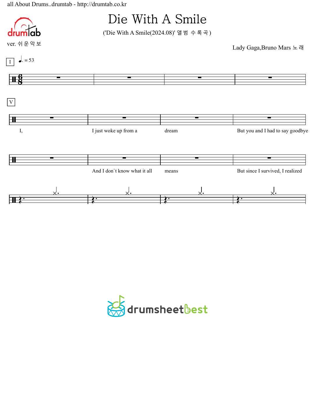 Die With A Smile preview page 1