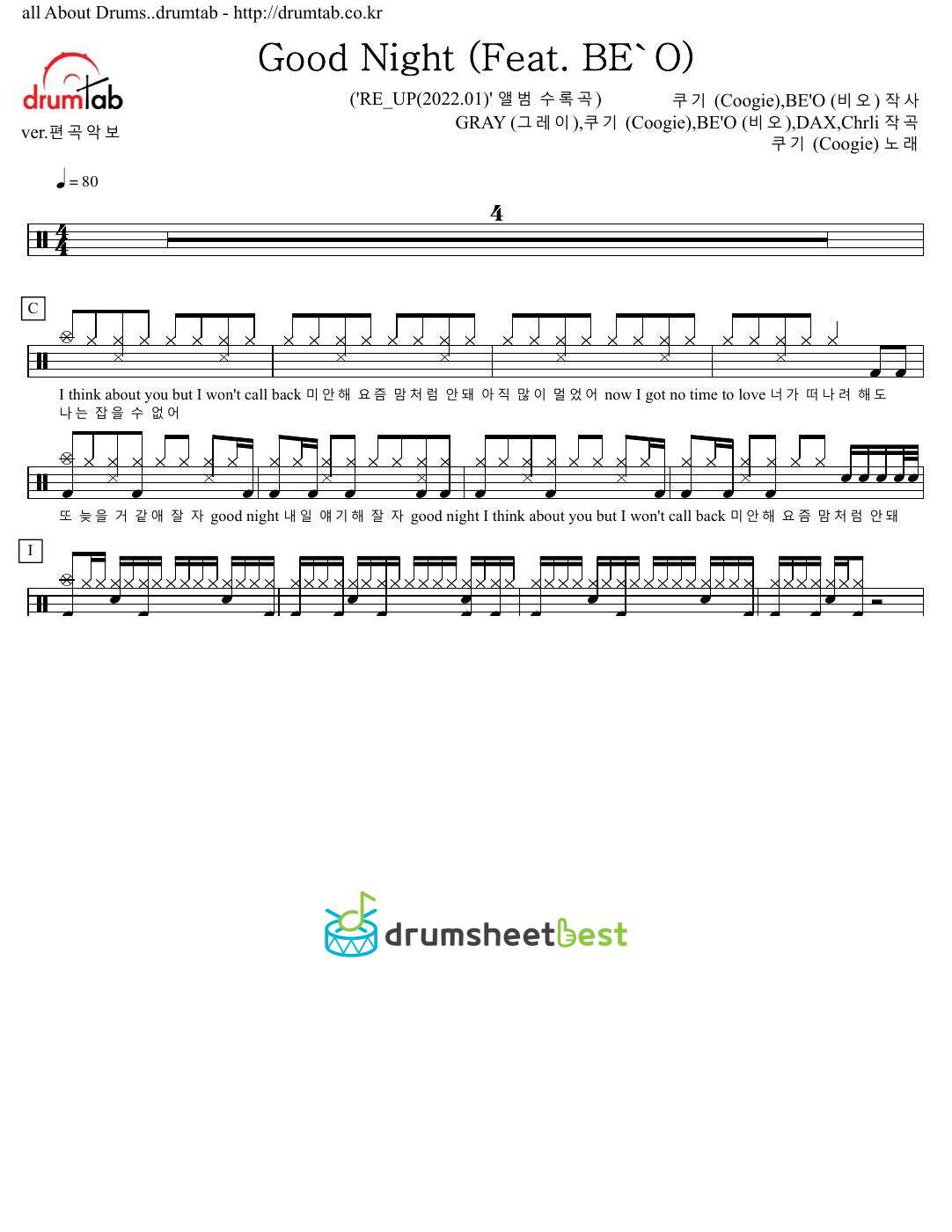 Good Night (Feat. BE'O) preview page 1