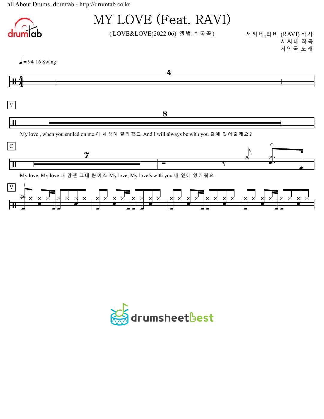 MY LOVE (Feat. RAVI) preview page 1