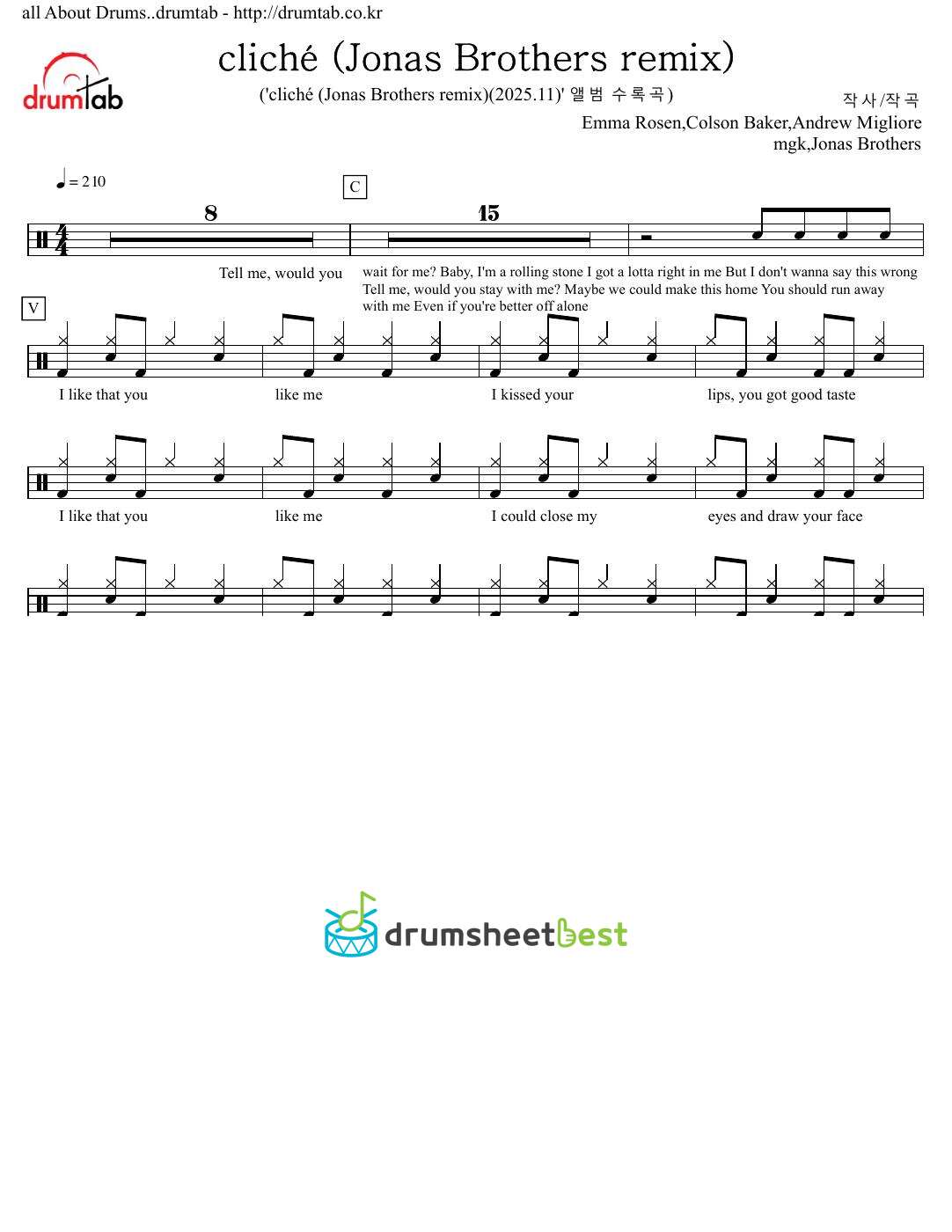 cliché (Jonas Brothers remix) preview page 1